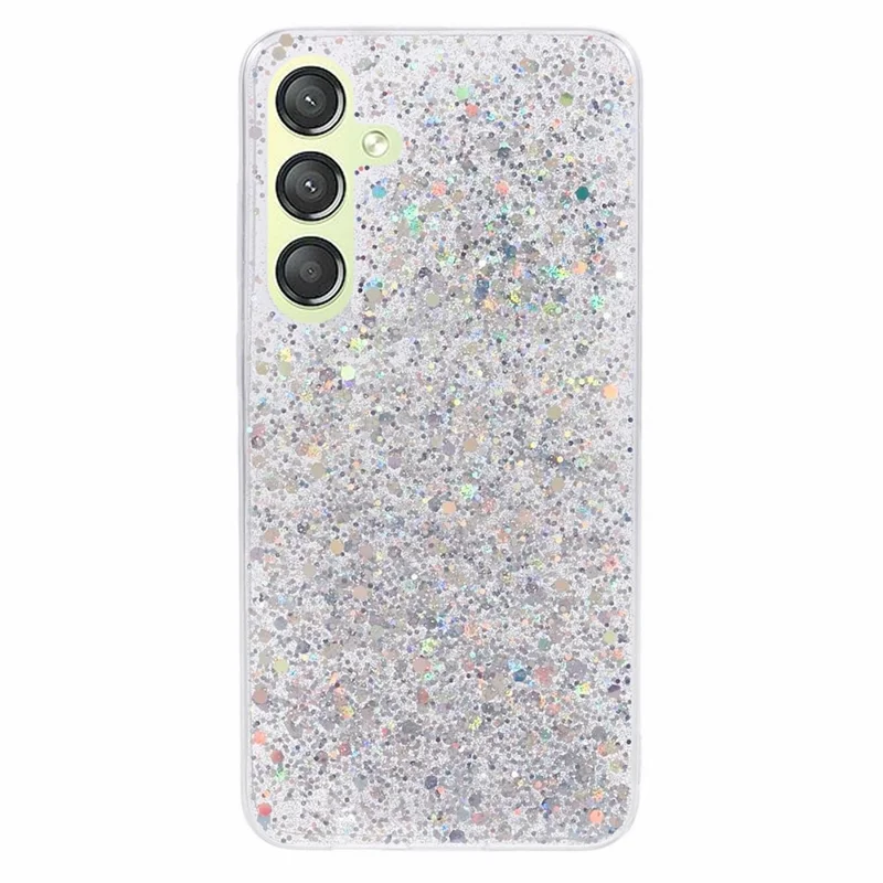For Samsung Galaxy S24 TPU Case Glitter Sequins Anti-scratch Phone Cover - Silver