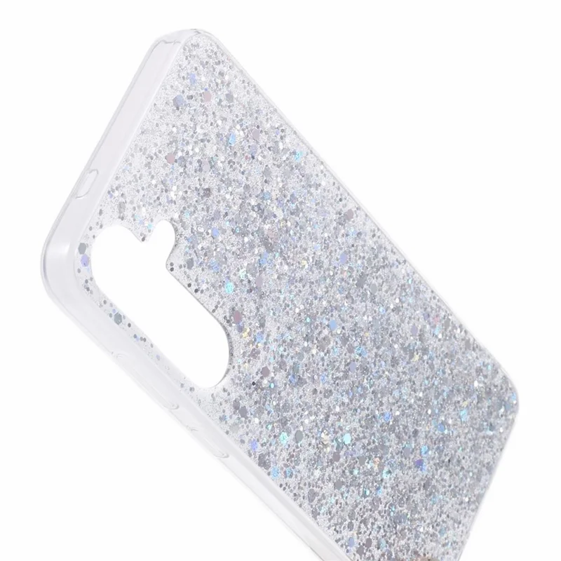For Samsung Galaxy S24 TPU Case Glitter Sequins Anti-scratch Phone Cover - Silver