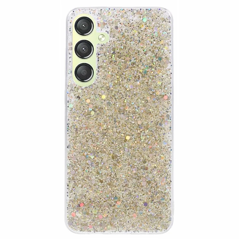 For Samsung Galaxy S24 TPU Case Glitter Sequins Anti-scratch Phone Cover - Gold