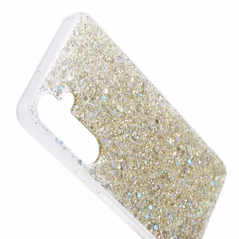 For Samsung Galaxy S24 TPU Case Glitter Sequins Anti-scratch Phone Cover - Gold