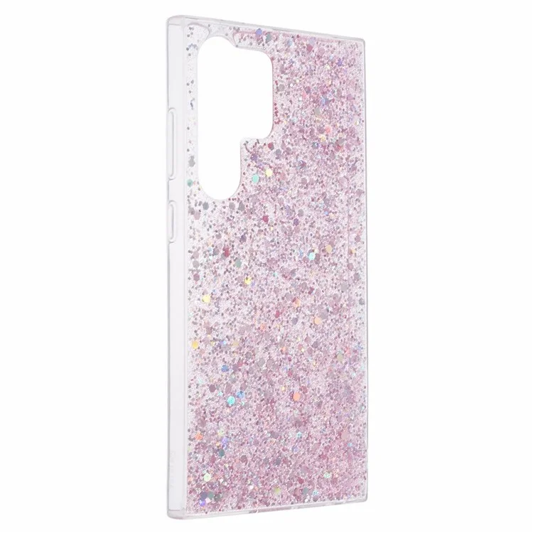 Para Samsung Galaxy S24 Ultra Case Shiny Glitter Sequins Soft TPU Phone Cover - Pink