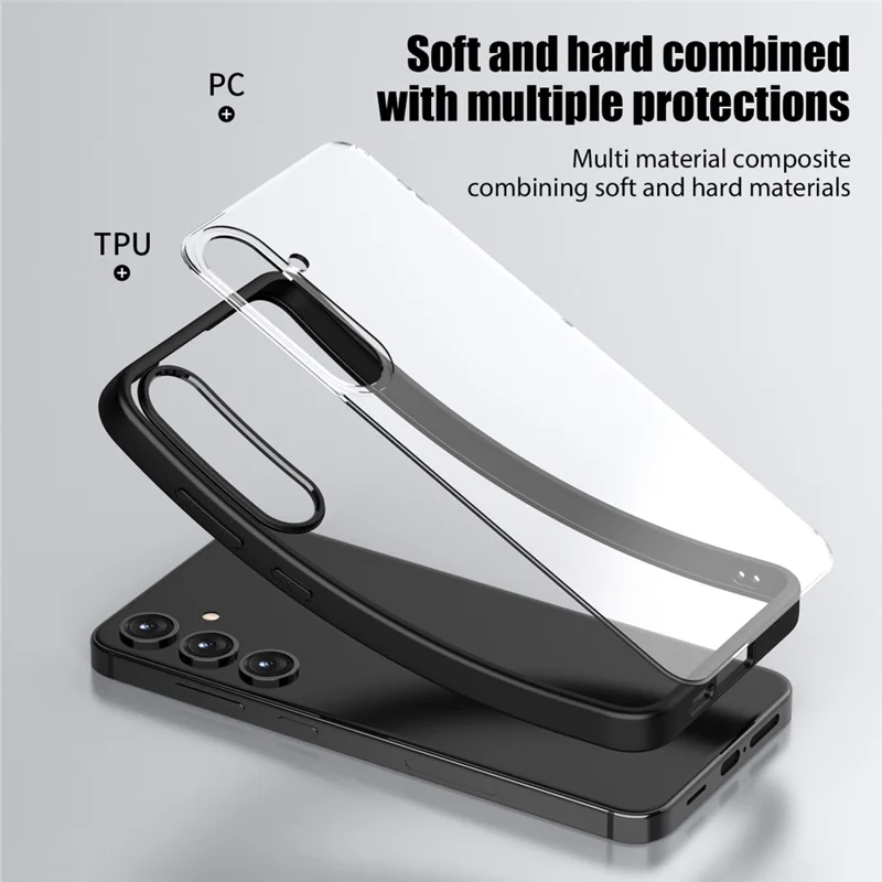 For Samsung Galaxy S24+ Case Crystal Clear Hard PC+Soft TPU Phone Cover - Green