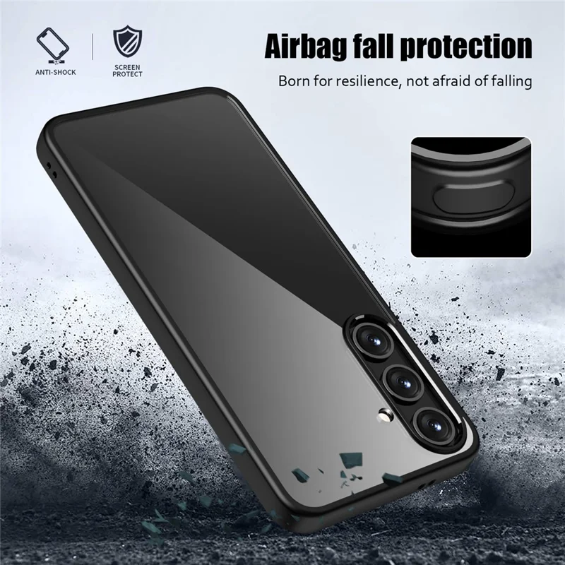 For Samsung Galaxy S24+ Case Crystal Clear Hard PC+Soft TPU Phone Cover - Green