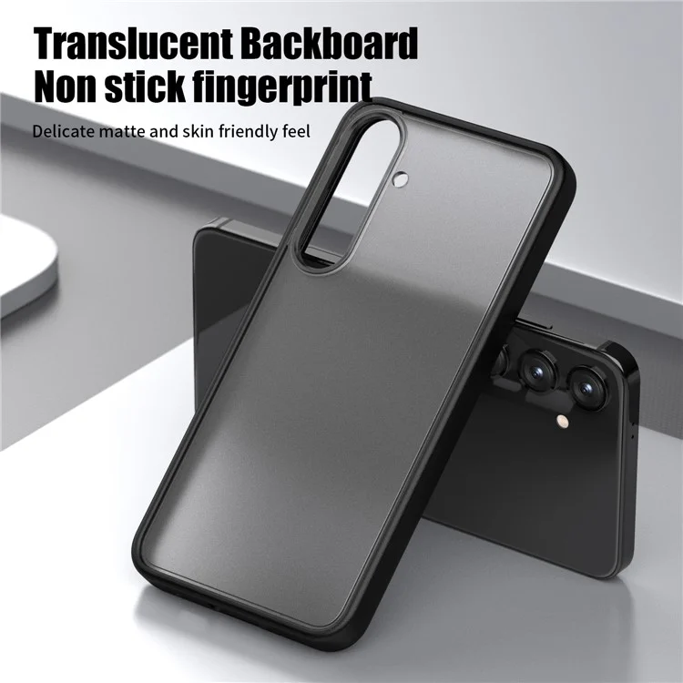 Magic Series for Samsung Galaxy S24+ Cell Phone Case Shockproof Translucent Matte TPU+PC Back Cover - Black