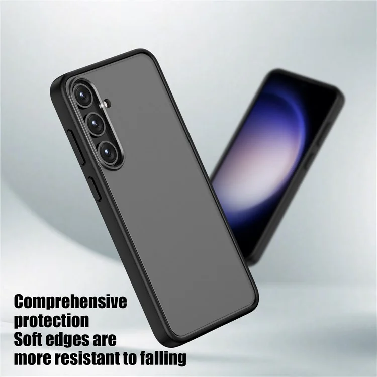 Magic Series for Samsung Galaxy S24+ Cell Phone Case Shockproof Translucent Matte TPU+PC Back Cover - Black