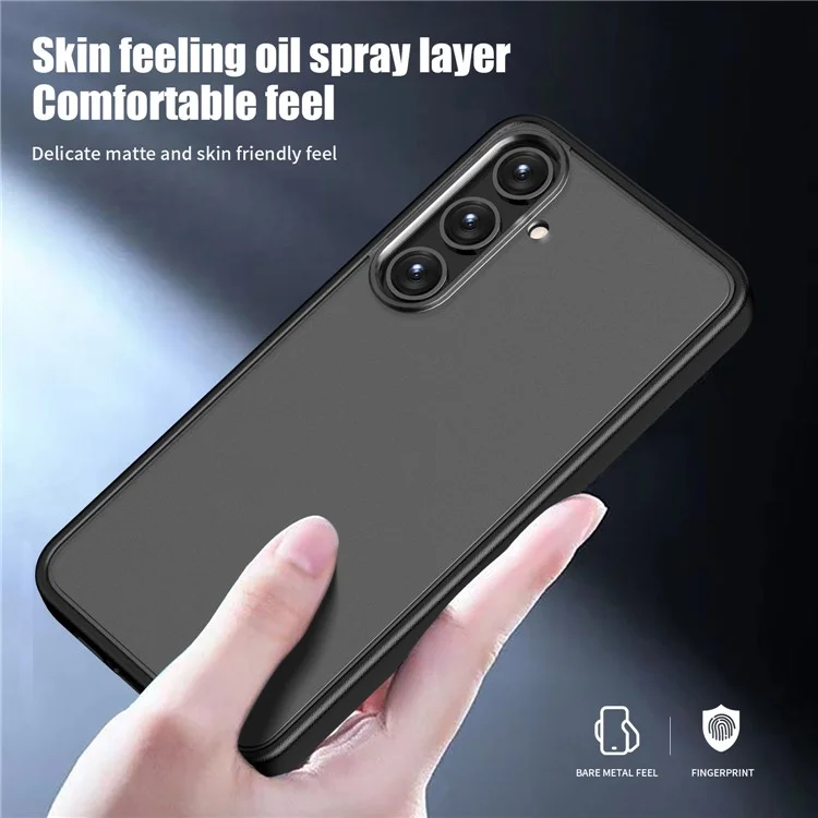 Magic Series for Samsung Galaxy S24+ Cell Phone Case Shockproof Translucent Matte TPU+PC Back Cover - Black