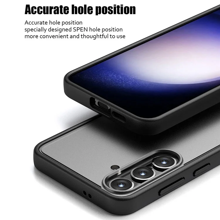 Magic Series for Samsung Galaxy S24+ Cell Phone Case Shockproof Translucent Matte TPU+PC Back Cover - Black
