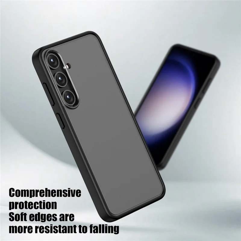 Magic Series for Samsung Galaxy S24 Case Translucent Matte TPU+PC Scratch-proof Back Shell - Black