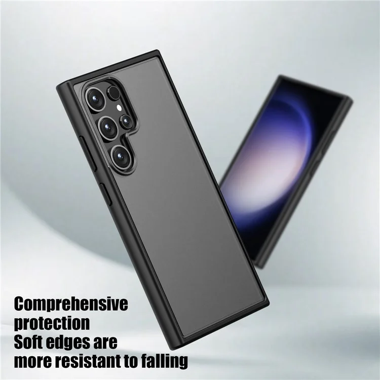 Magic Series for Samsung Galaxy S24 Ultra Case Drop-proof Matte TPU+PC Phone Guard Cover - Black