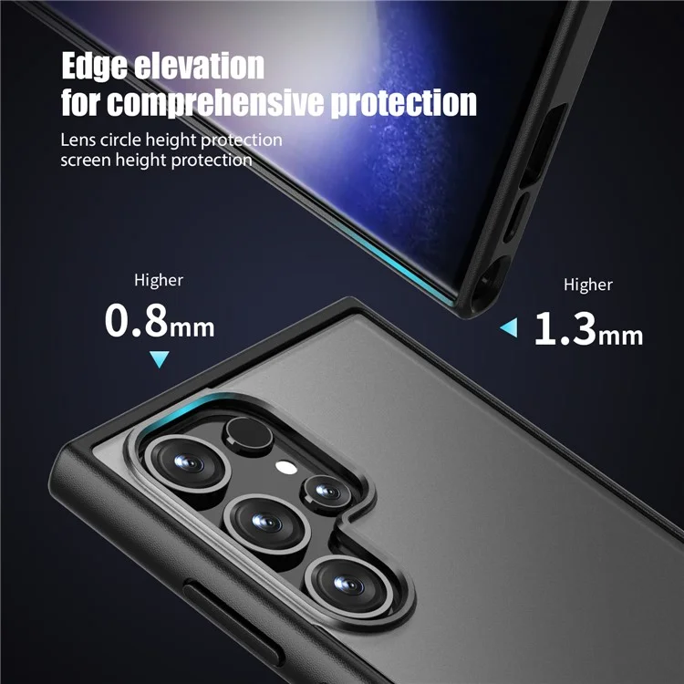 Magic Series for Samsung Galaxy S24 Ultra Case Drop-proof Matte TPU+PC Phone Guard Cover - Black