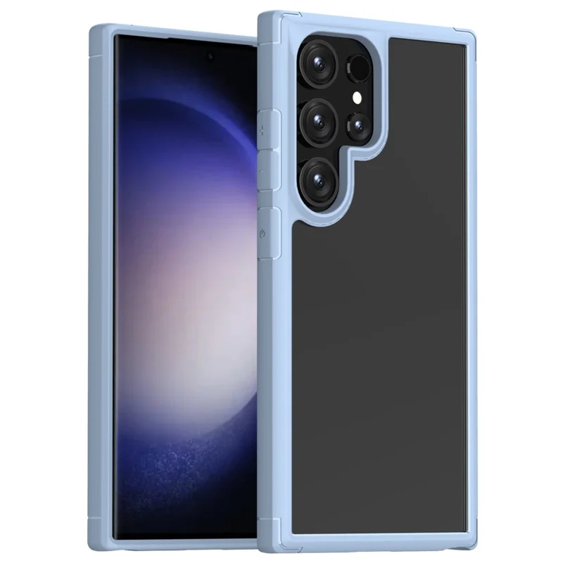 Série de protection Defence pour étui de téléphone portable Samsung Galaxy S24 Ultra - Coque de protection en TPU+PC antichoc, transparente - Bleu ciel