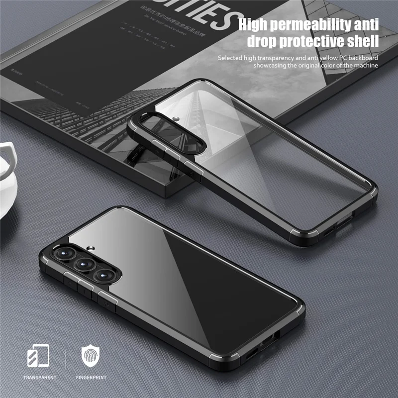Defense Armor Series for Samsung Galaxy S24+ Case Anti-scratch TPU+PC Clear Back Shell - Black