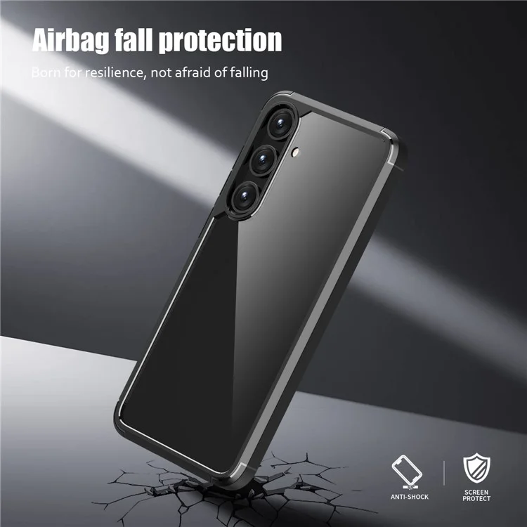 Defense Armor Serie für Samsung Galaxy S24 Hülle Klar TPU+PC Handyhülle - Schwarz