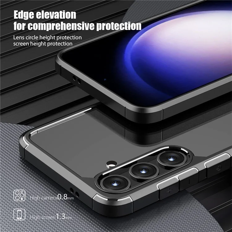 Defense Armor Serie für Samsung Galaxy S24 Hülle Klar TPU+PC Handyhülle - Schwarz