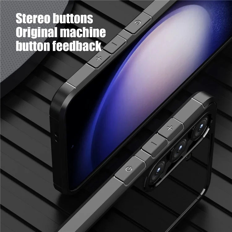 Defense Armor Serie für Samsung Galaxy S24 Hülle Klar TPU+PC Handyhülle - Schwarz