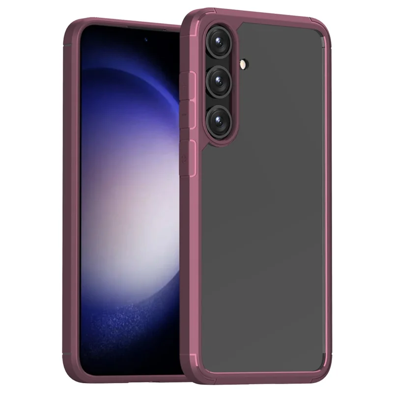 Defense Armor Series for Samsung Galaxy S24 Case Clear TPU+PC Phone Guard Cover - Wine Red