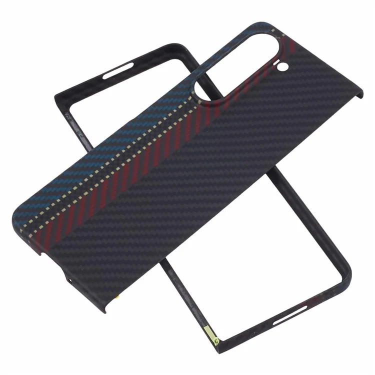 Per Samsung Galaxy Z Fold5 5G Case Color Stripe Aramid Fiber 1500D Coarse Texture Shell con Grande Fotocamera Posteriore