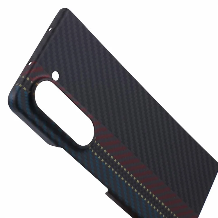 Per Samsung Galaxy Z Fold5 5G Case Color Stripe Aramid Fiber 1500D Coarse Texture Shell con Grande Fotocamera Posteriore