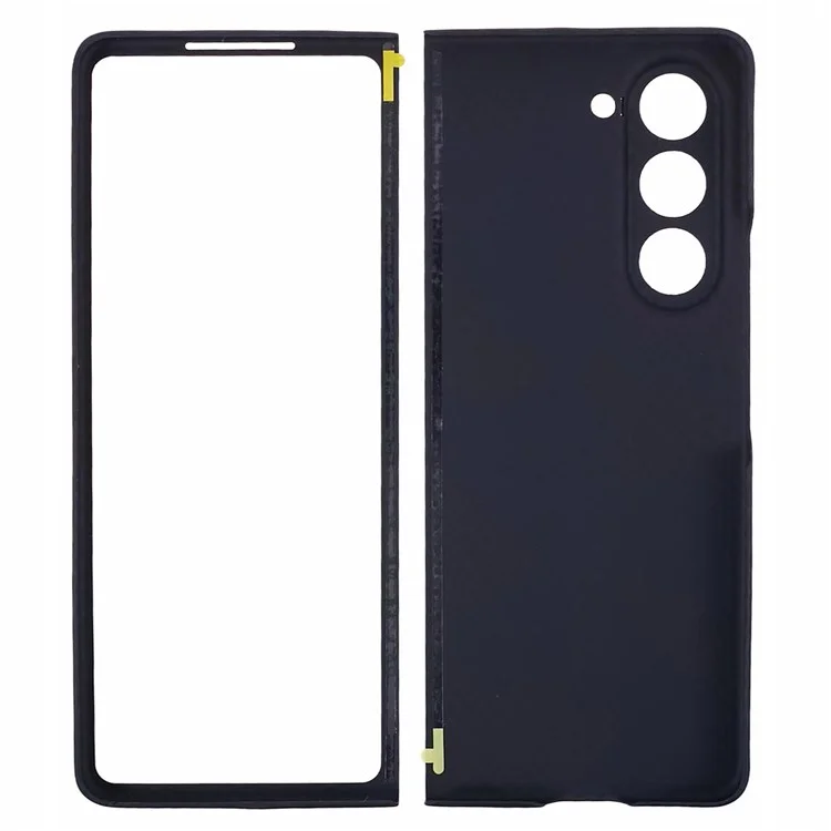 Para Samsung Galaxy Z Fold5 5G Case Aramid Fiber 1500D Coarse Texture Precise Lens Cutout Phone Cover - Camouflage Blue