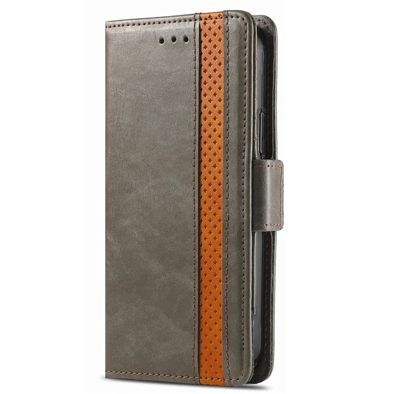 For Samsung Galaxy S24 Ultra Phone Cases CASENEO PU Leather Cover Stand with RFID Blocking Wallet - Grey