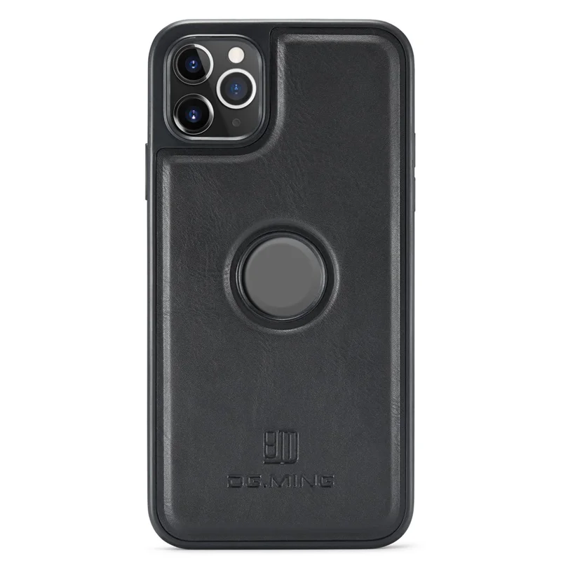 DG.MING Para iPhone 11 Pro Max Funda de Cuero Revestimiento Funda de Teléfono Carga Inalámbrica - Negro