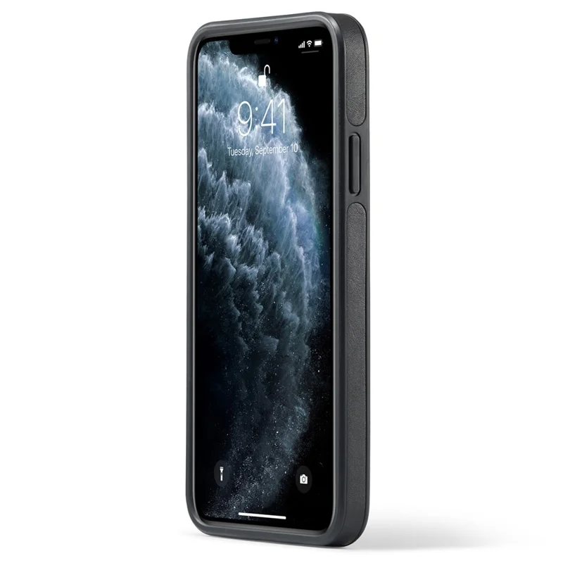 DG.MING Para iPhone 11 Pro Max Funda de Cuero Revestimiento Funda de Teléfono Carga Inalámbrica - Negro