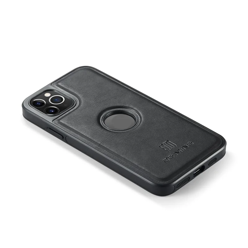 DG.MING Para iPhone 11 Pro Max Funda de Cuero Revestimiento Funda de Teléfono Carga Inalámbrica - Negro