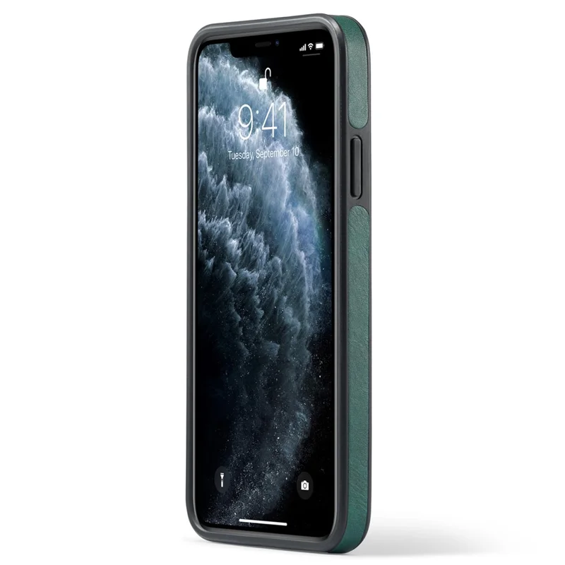 DG.MING Voor iPhone 11 Pro Max hoesje met lederen coating Telefoonhoesje draadloos opladen - Groen