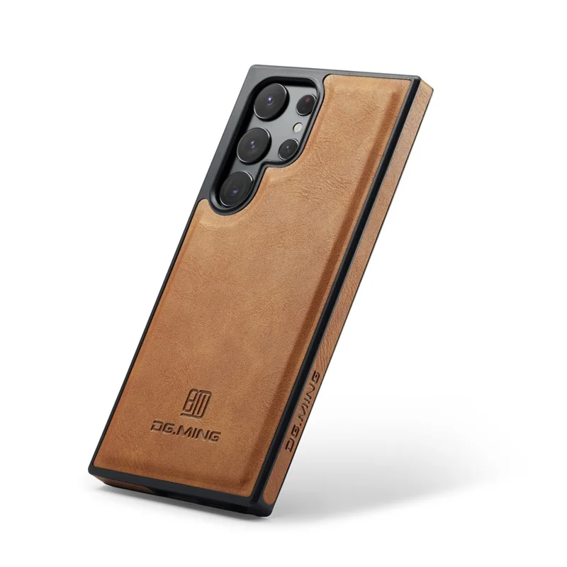 DG.MING voor Samsung Galaxy S22 Ultra 5G hoesje krasbestendige telefoonhoes - Bruin