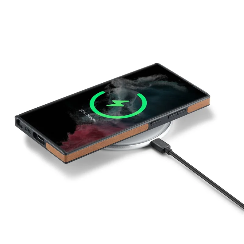 DG.MING voor Samsung Galaxy S22 Ultra 5G hoesje krasbestendige telefoonhoes - Bruin