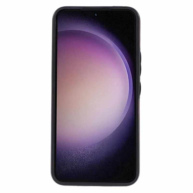 For Samsung Galaxy S24+ Magnetic Case Retro PU+TPU Kickstand Back Cover - Brown