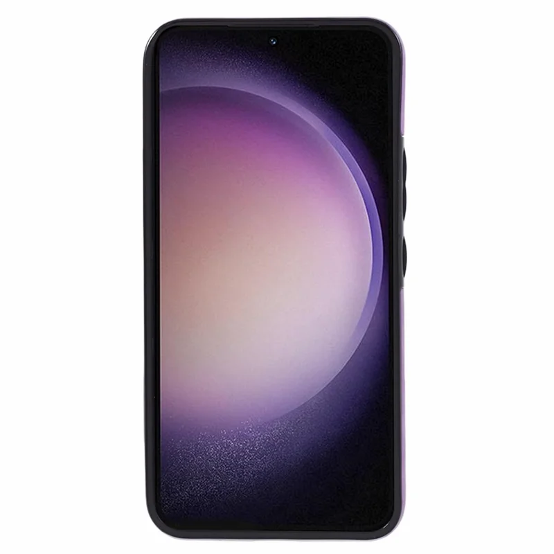 For Samsung Galaxy S24+ Magnetic Case Retro PU+TPU Kickstand Back Cover - Purple