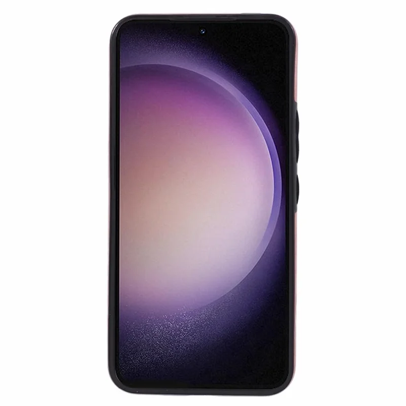 For Samsung Galaxy S24+ Magnetic Case Retro PU+TPU Kickstand Back Cover - Pink