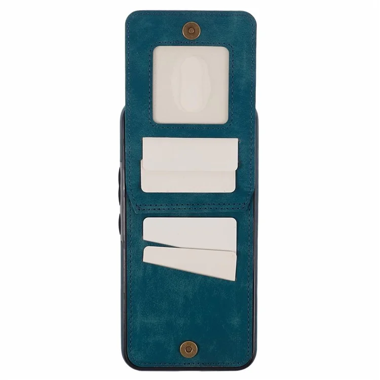 Coque de téléphone portable pour Samsung Galaxy S23 FE, avec blocage RFID, en PU+TPU rétro avec support - Bleu