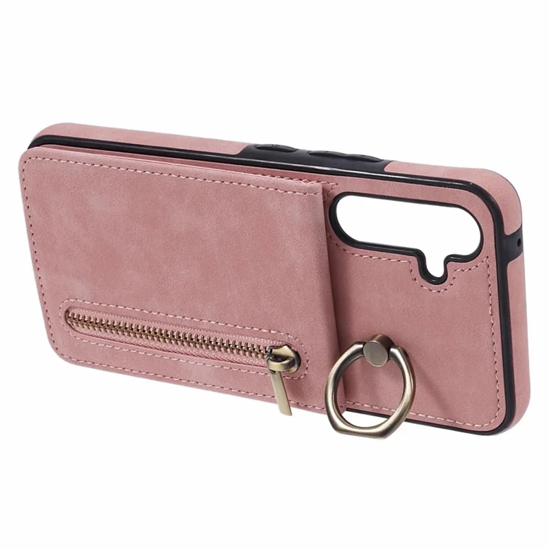 Per Samsung Galaxy A54 5G Case RFID Blocking Retro Texture PU+TPU Phone Cover con slot per schede - Rosa