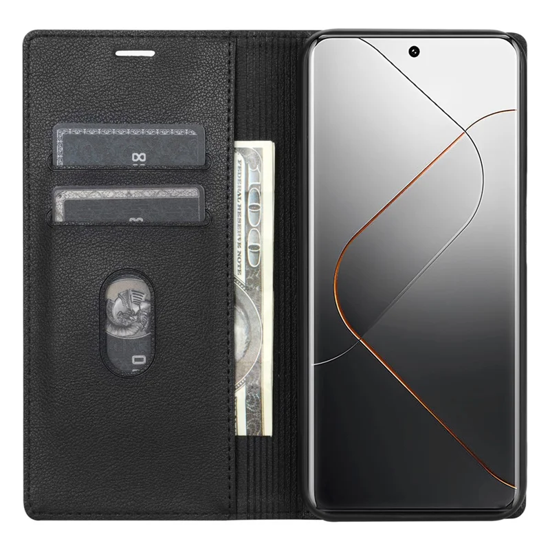 BKS-001 For Xiaomi Redmi Note 12 4G Magnetic Case PU Leather+TPU Wallet Stand Phone Protector - Black