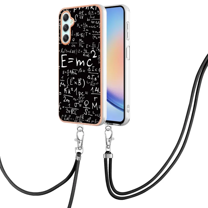 YB IMD Series-21 Style-D for Samsung Galaxy A25 5G (Global) (161.0 x 76.5 x 8.3mm) Phone Case Pattern Cover with Lanyard - Equation