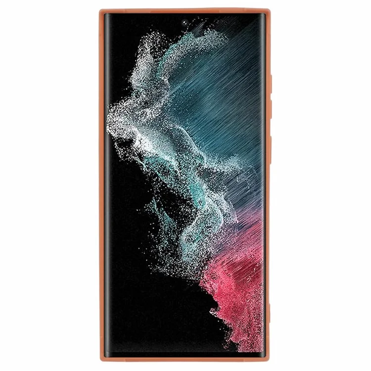 TPU Slim-fit-shell Für Samsung Galaxy S22 Ultra 5g-gehäuseraster-jacke Textur Deckung - Hellbraun