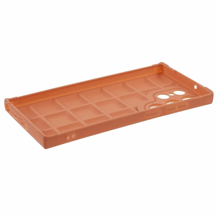 TPU Slim-fit-shell Für Samsung Galaxy S22 Ultra 5g-gehäuseraster-jacke Textur Deckung - Hellbraun