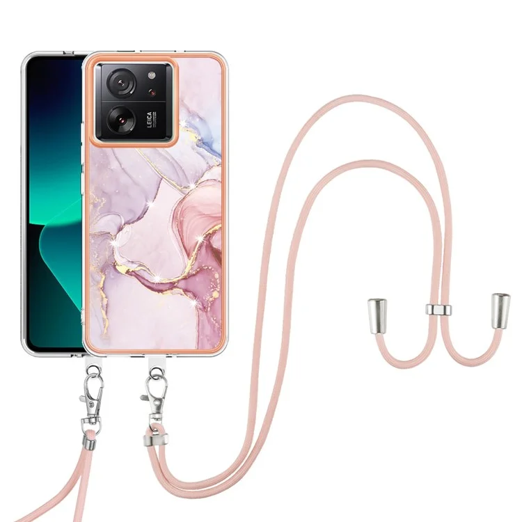 YB IMD Series-9 Per Xiaomi 13T / 13T Pro / Redmi K60 Ultra Case IMD Marmo Motivo TPU Custodia per Telefono - Rose Gold 005