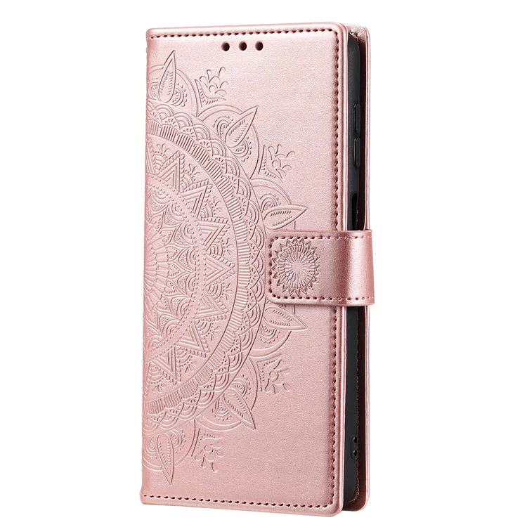 Para Honor X9b 5G / Magic6 Lite 5G / X50 Capa Mandala Flower Stand Wallet Leather Cover - Rose Gold