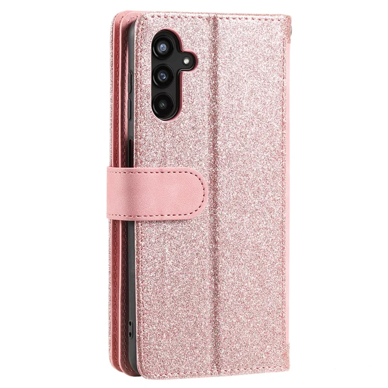 For Samsung Galaxy A55 5G Leather Case 9 Card Holder Folio Phone Cover - Rose Gold