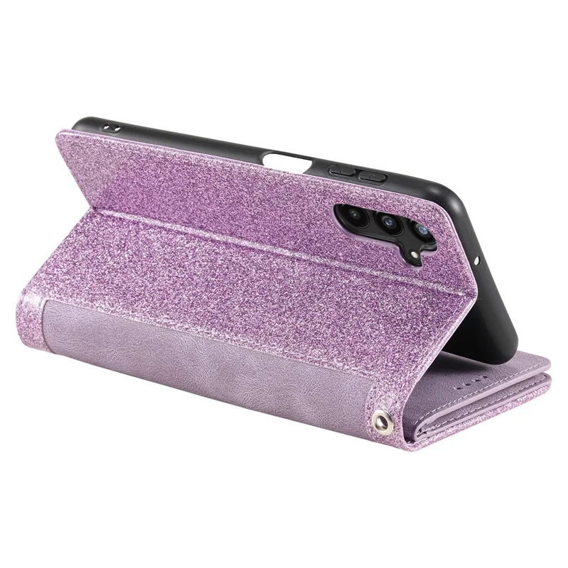 For Samsung Galaxy A55 5G Leather Case 9 Card Holder Folio Phone Cover - Purple