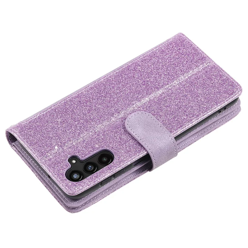 For Samsung Galaxy A55 5G Leather Case 9 Card Holder Folio Phone Cover - Purple