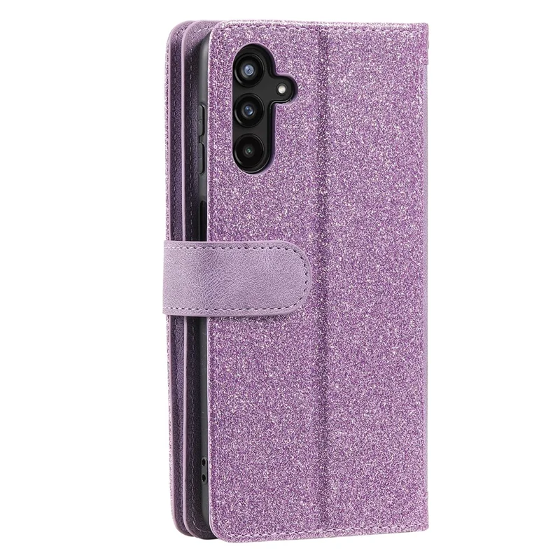 For Samsung Galaxy A55 5G Leather Case 9 Card Holder Folio Phone Cover - Purple