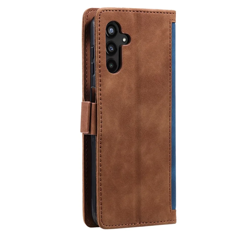 Leather Case for Samsung Galaxy A55 5G Retro Splicing Wallet Phone Cover - Blue