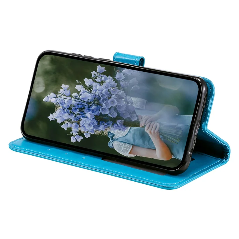 Para Samsung Galaxy A55 5G Estuche de Billetera de Cuero Funda con Soporte - Azul
