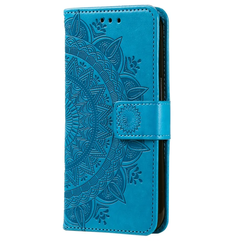 Para Samsung Galaxy A55 5G Estuche de Billetera de Cuero Funda con Soporte - Azul