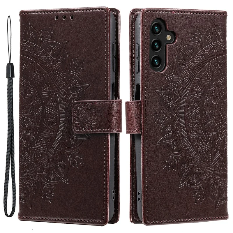 For Samsung Galaxy A55 5G Leather Wallet Case Phone Stand Cover - Brown