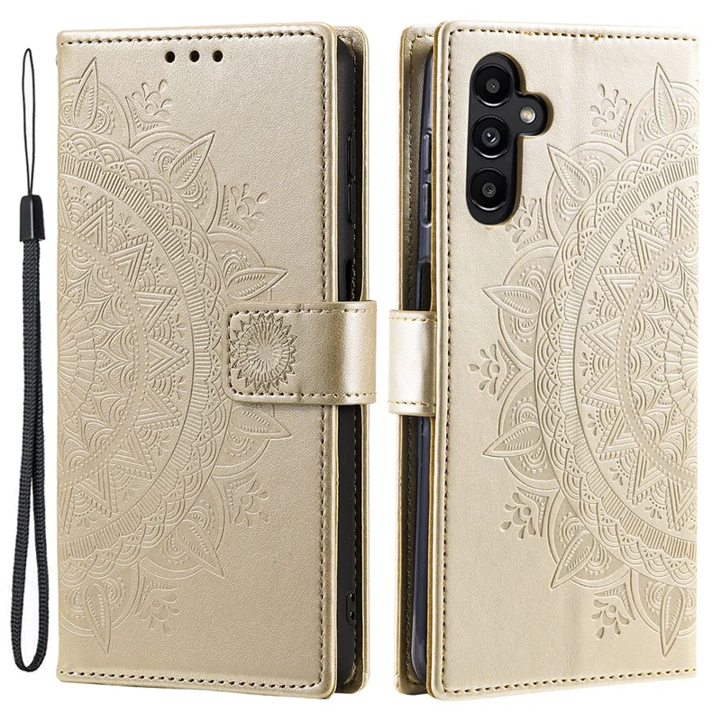 For Samsung Galaxy A55 5G Leather Wallet Case Phone Stand Cover - Gold